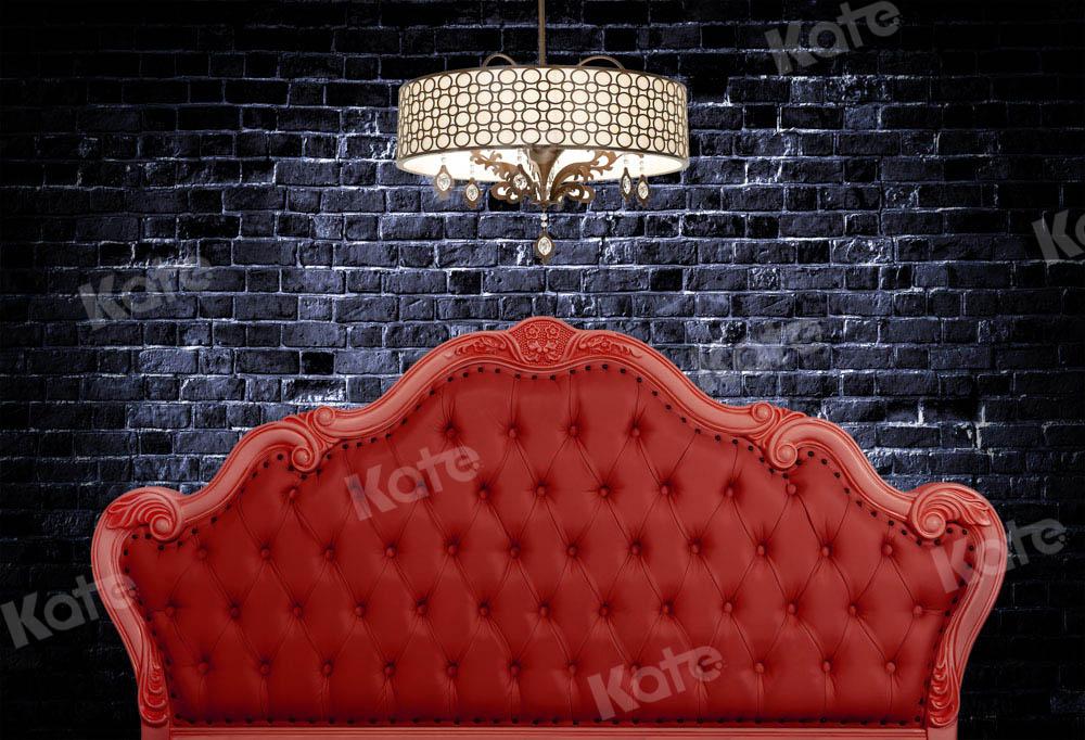 Kate Roter Kopfteil-Hintergrund Boudoir Valentinstag von Chain Photography