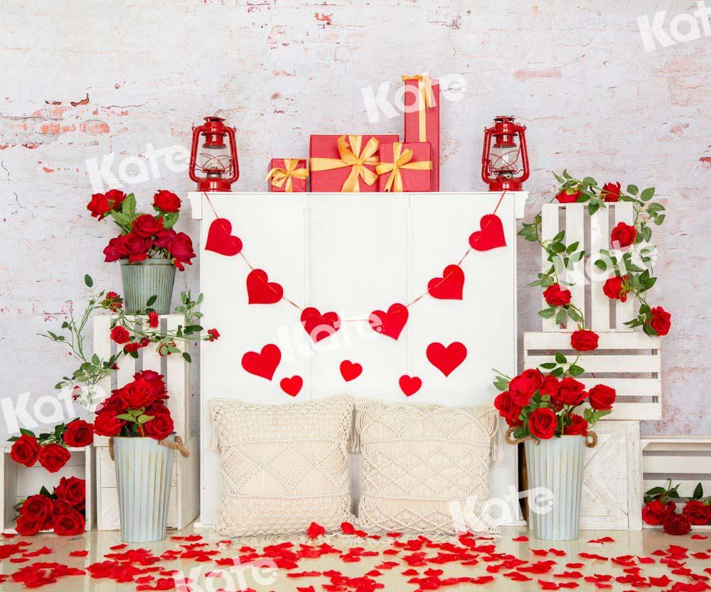 Kate Rose Valentinstag Hintergrund backstein von Emetselch - Kate Backdrop.de