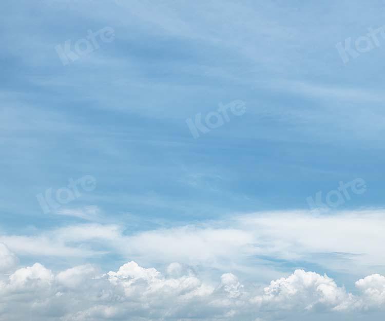 Kate Sommer Landschaft weiße Wolken blauer Himmel Hintergrund von Kate - Kate Backdrop.de