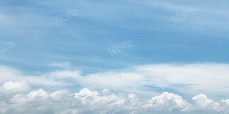 Kate Sommer Landschaft weiße Wolken blauer Himmel Hintergrund von Kate - Kate Backdrop.de