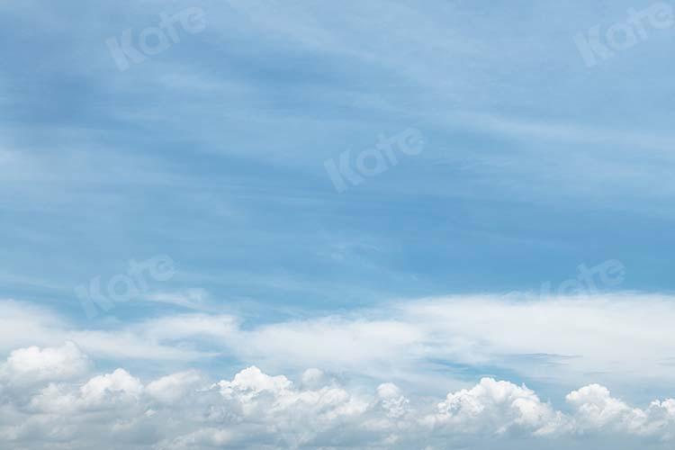 Kate Sommer Landschaft weiße Wolken blauer Himmel Hintergrund von Kate - Kate Backdrop.de