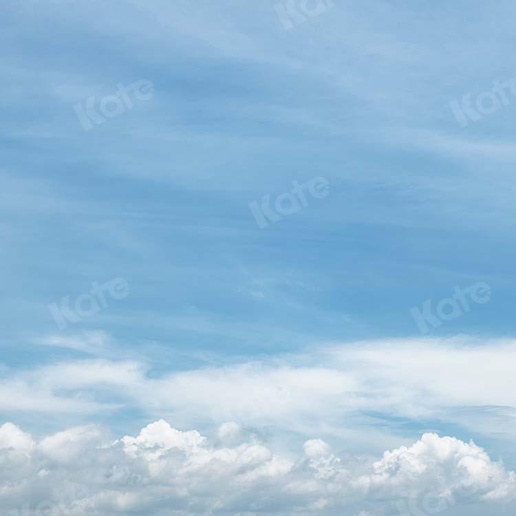 Kate Sommer Landschaft weiße Wolken blauer Himmel Hintergrund von Kate - Kate Backdrop.de