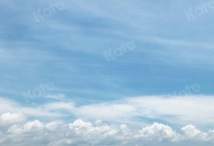 Kate Sommer Landschaft weiße Wolken blauer Himmel Hintergrund von Kate - Kate Backdrop.de