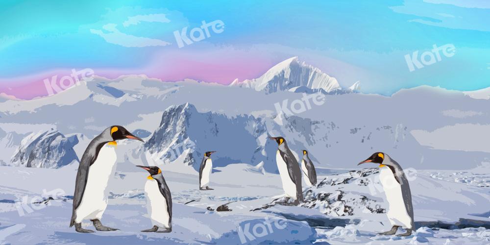 Kate Schnee Berg Pinguin Hintergrund Entworfen von Chain Photography - Kate Backdrop.de