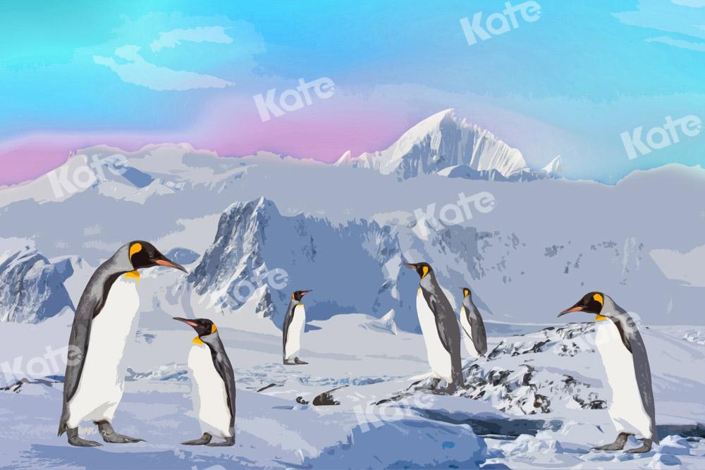 Kate Schnee Berg Pinguin Hintergrund Entworfen von Chain Photography - Kate Backdrop.de