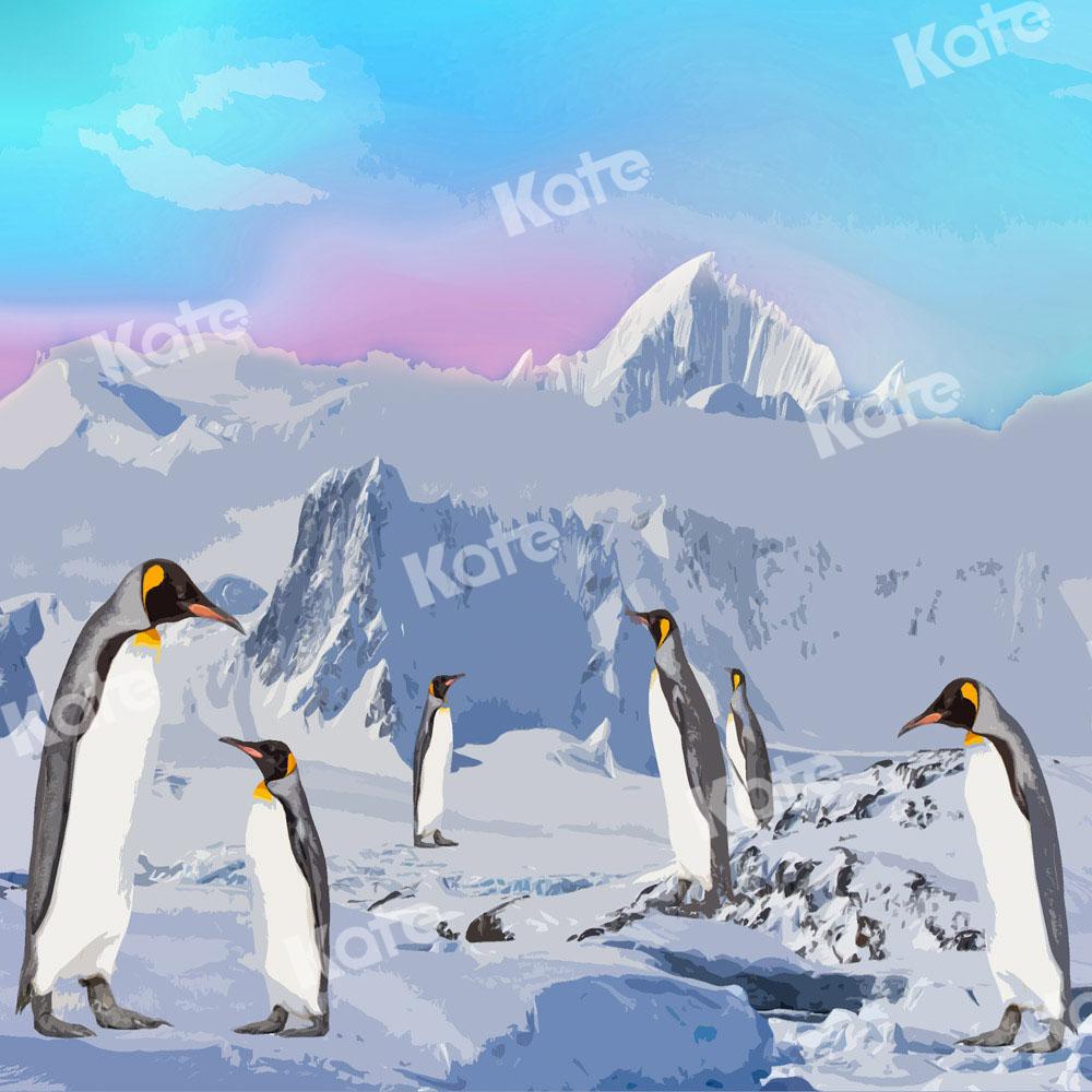 Kate Schnee Berg Pinguin Hintergrund Entworfen von Chain Photography - Kate Backdrop.de