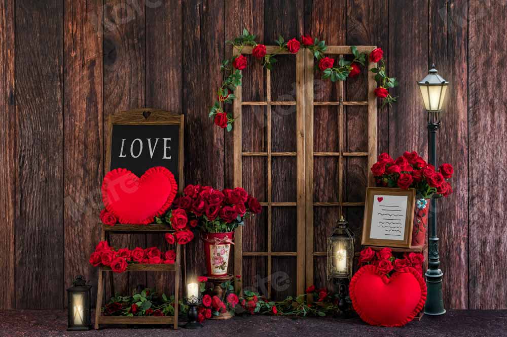 Kate Valentinstag Hintergrund Frühling Rose Holz von Emetselch - Kate Backdrop.de