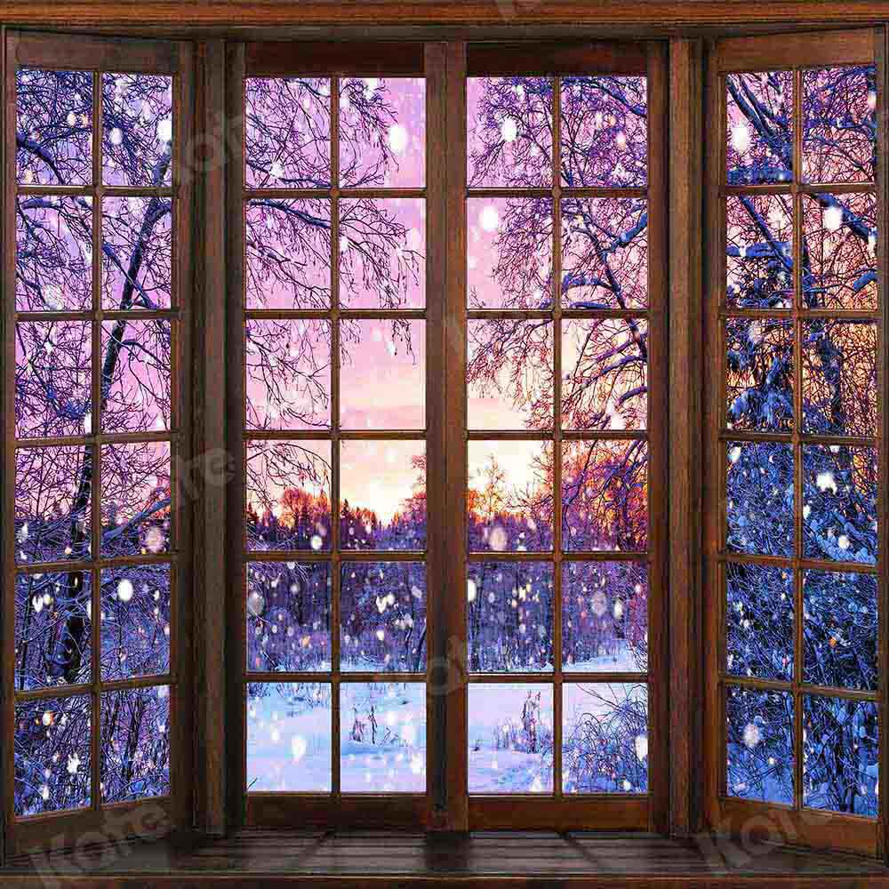 Kate Winter Weihnachten Nacht Hintergrund Fenster von Chain Photography - Kate Backdrop.de
