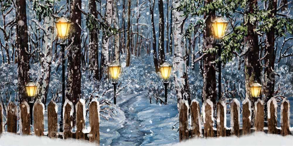 Kate Winter Weihnachten Schnee Hintergrund Wald von Chain Photography - Kate Backdrop.de