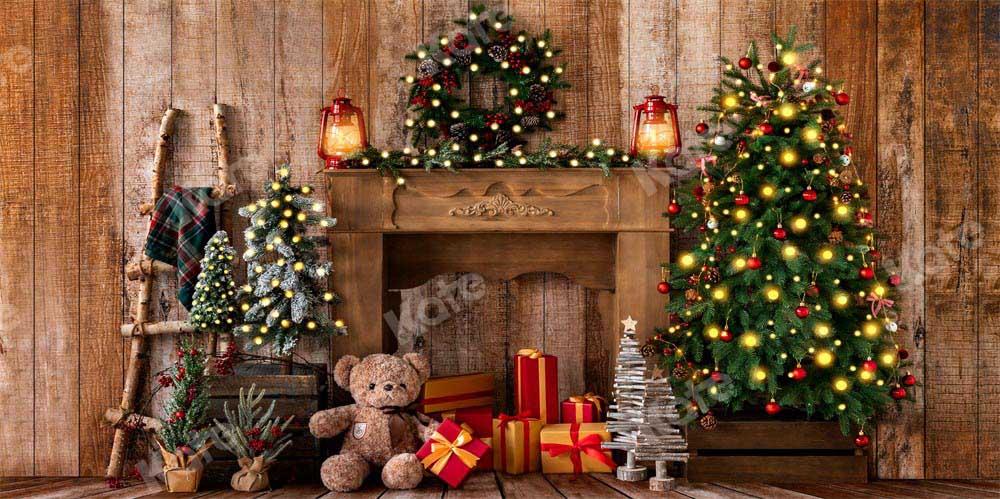 Kate Weihnachten Geschenke Hintergrund Kranz Bär von Emetselch - Kate Backdrop.de