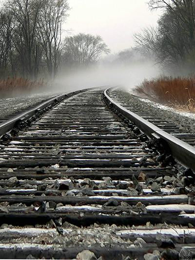 Katebackdrop:Kate Foggy Vintage Train Rail track Backdrop for photography