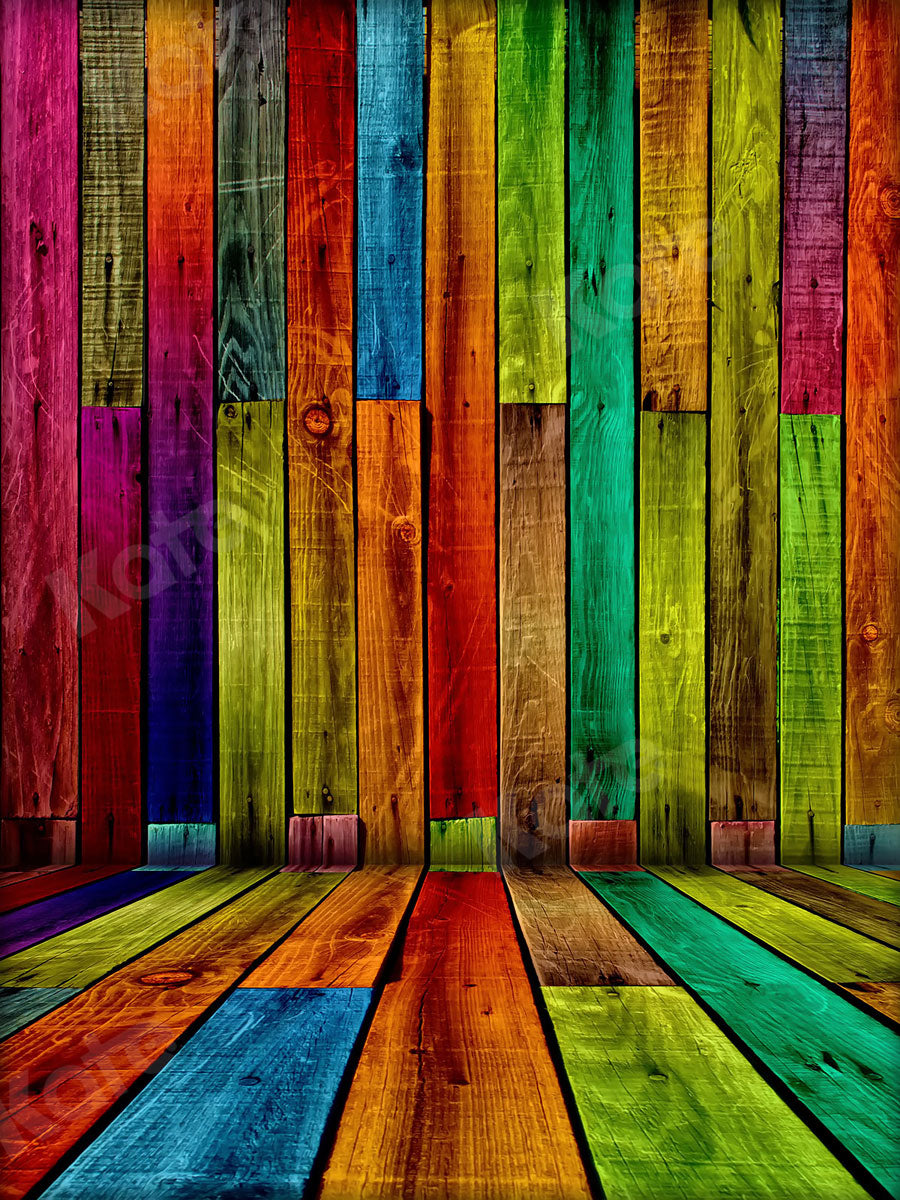 Kate Holz farbiger Wand und Boden roter und gelber Hintergrund - Kate Backdrop.de