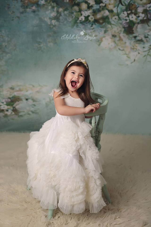 Kate ähnlich Malerei grüner Frühlings Blumen Hintergrund - Kate Backdrop.de