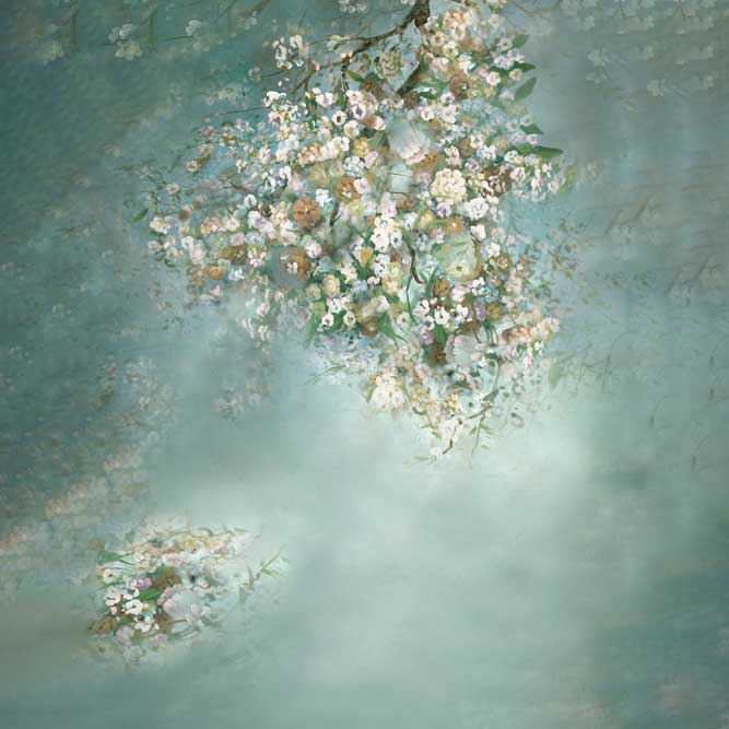 Kate ähnlich Malerei grüner Frühlings Blumen Hintergrund - Kate Backdrop.de