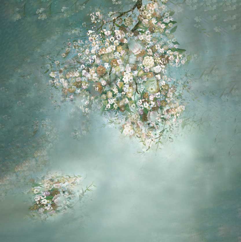 Kate ähnlich Malerei grüner Frühlings Blumen Hintergrund - Kate Backdrop.de