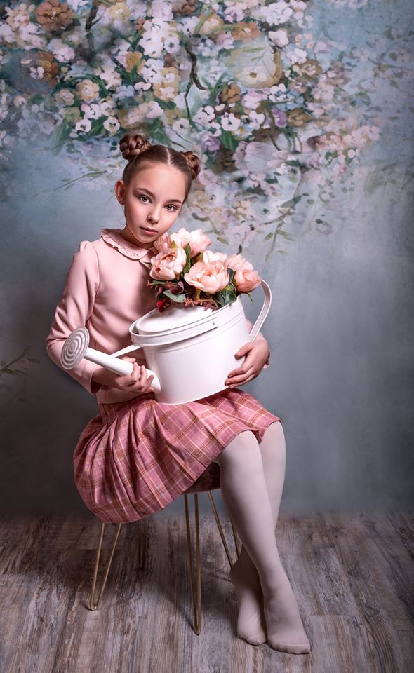 Kate ähnlich Malerei grüner Frühlings Blumen Hintergrund - Kate Backdrop.de