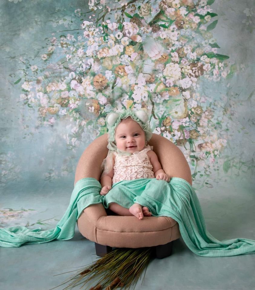 Kate ähnlich Malerei grüner Frühlings Blumen Hintergrund - Kate Backdrop.de