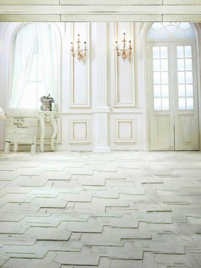 Kate Elegant White Doors Windows-Hintergrund mit Boden - Kate Backdrop.de
