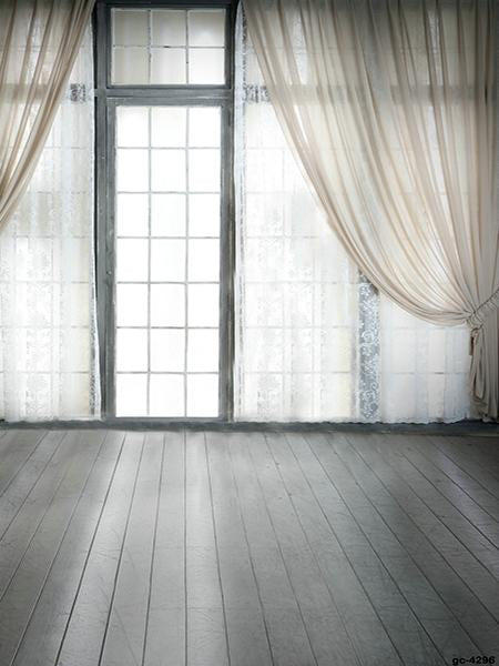 Katebackdrop:Kate Window indoor with White Curtain Backdrop