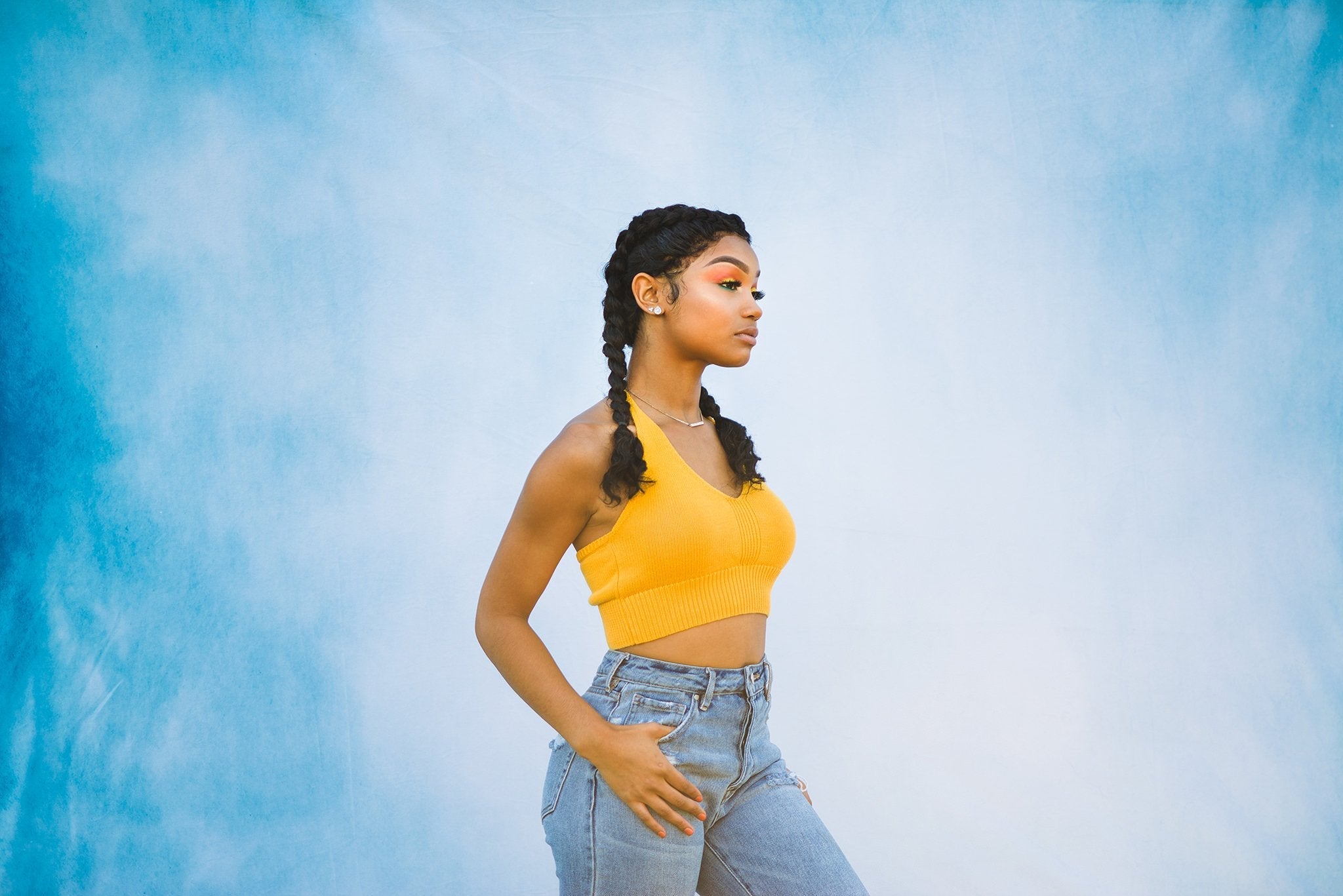 Katebackdrop:Kate Sky Texture Blue Abstract White Backdrop For Portrait