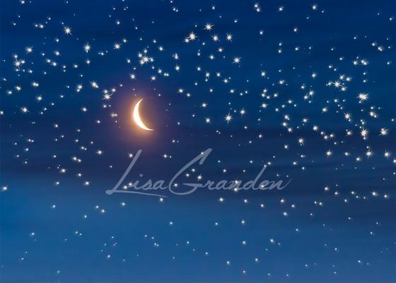 Katebackdrop£ºKate Moon&Stars Backdrop for Photography Designed by Lisa Granden