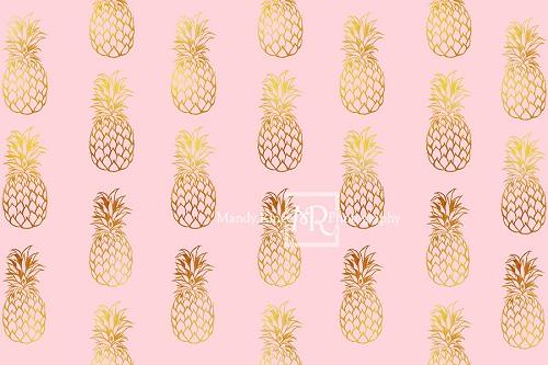 Kate Rosa und Gold Ananas Muster Hintergrund von Mandy Ringe - Kate Backdrop.de