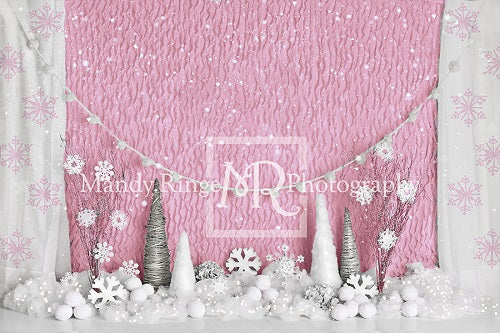 Kate winter onederland Rosa Schneeflocke hintergrund für Fotografie Entworfen durch Mandy Ringe Photography - Kate Backdrop.de