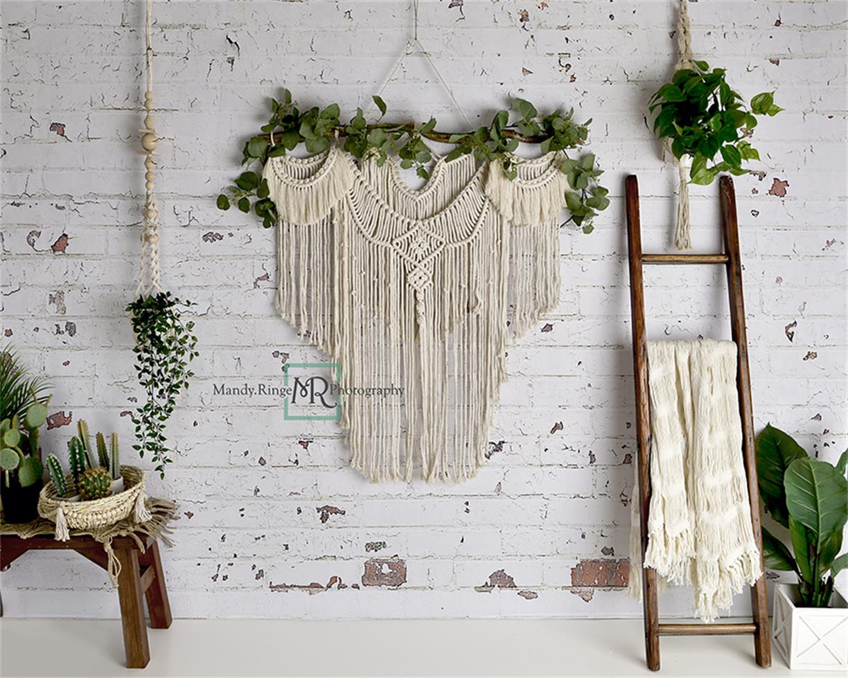 Kate Boho Macrame Schlafzimmerwand Hintergrund Entworfen von Mandy Ringe Photography - Kate Backdrop.de