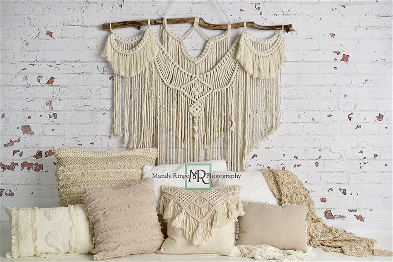 Kate Boho Macrame Bodenkissen Hintergrund Entworfen von Mandy Ringe Photography - Kate Backdrop.de
