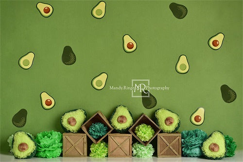 Kate Grüne Avocado Party Kinder Hintergrund Entworfen von Mandy Ringe Photography - Kate Backdrop.de