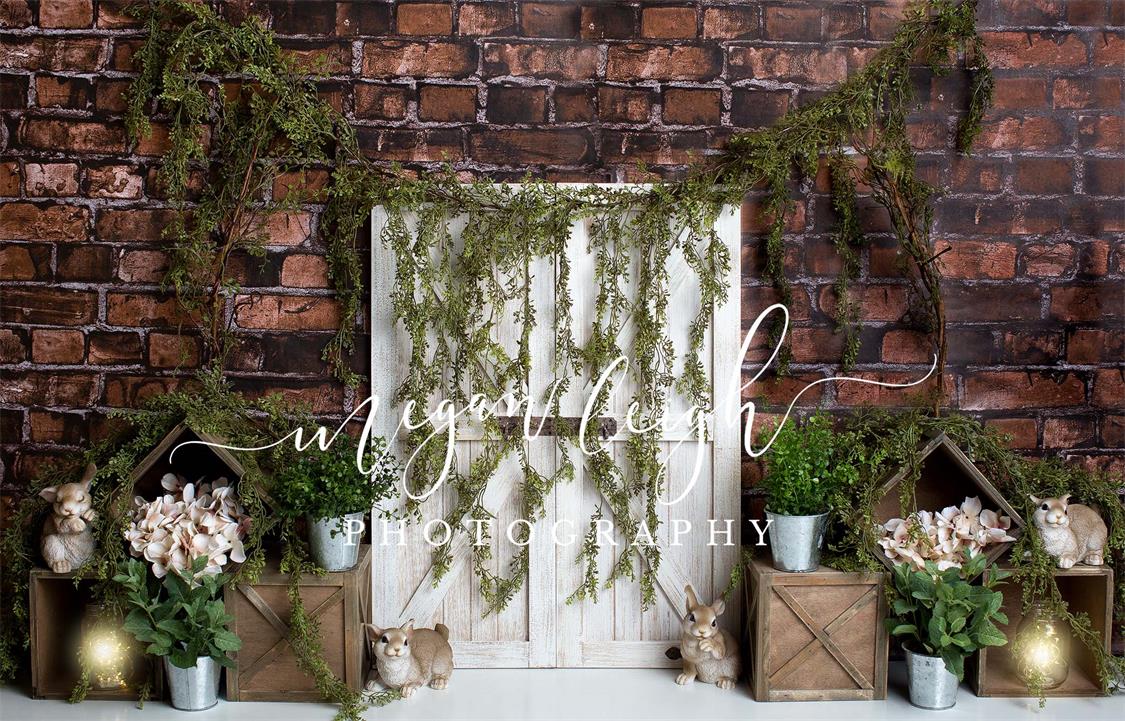Kate Backstein Garten Hasen Frühling Ostern Hintergrund Entworfen von Megan Leigh Photography - Kate Backdrop.de