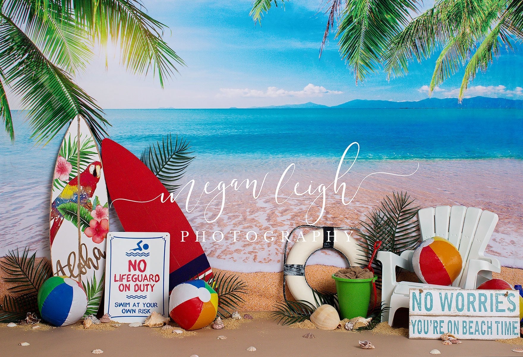 Kate Strand Meer Sommer Urlaub Hintergrund für Fotografie entworfen von Megan Leigh Photography