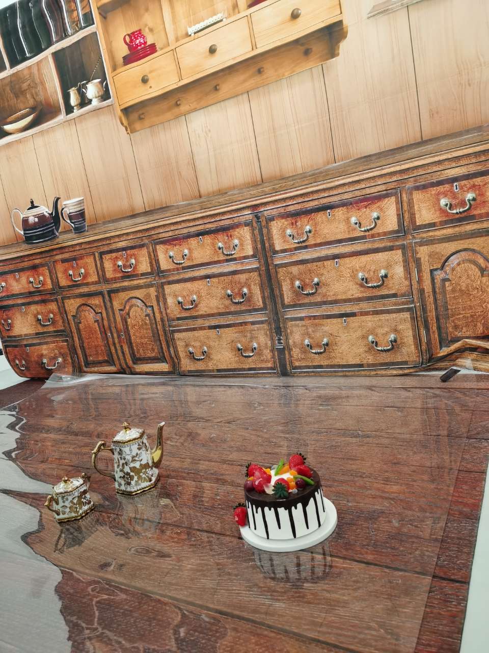 Kate Transparente PVC-Reflexions-Bodenmatte für Cake Smash - Kate Backdrop.de