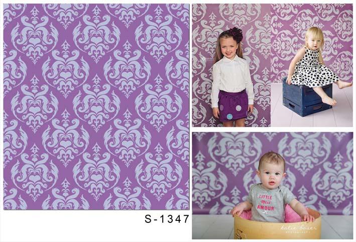 Katebackdrop:Kate Victorian Printed Purple Patterns Backdrop Photography