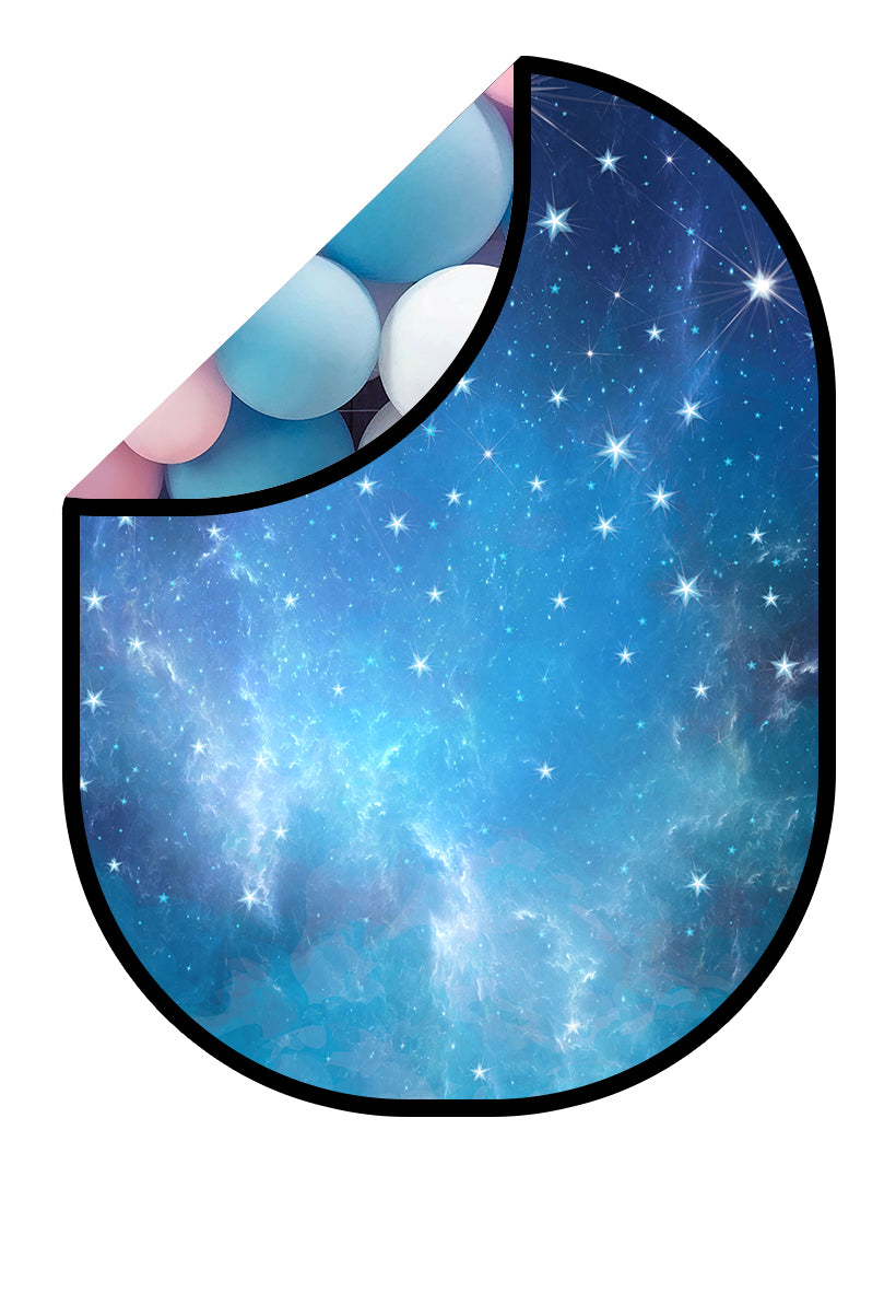 Kate Nebula Star Night/Ballons Cake Smash Zusammenklappbare Hintergrund Fotografie 5X6.5ft(1.5x2m)