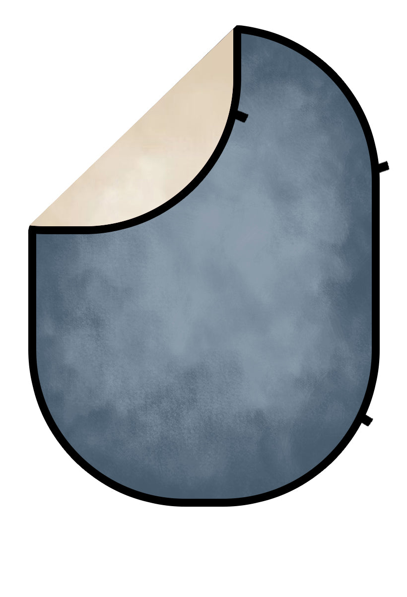 Kate Abstrakt Beige/Blau Grau Zusammenklappbarer Hintergrund Fotografie 5X6.5ft(1.5x2m)