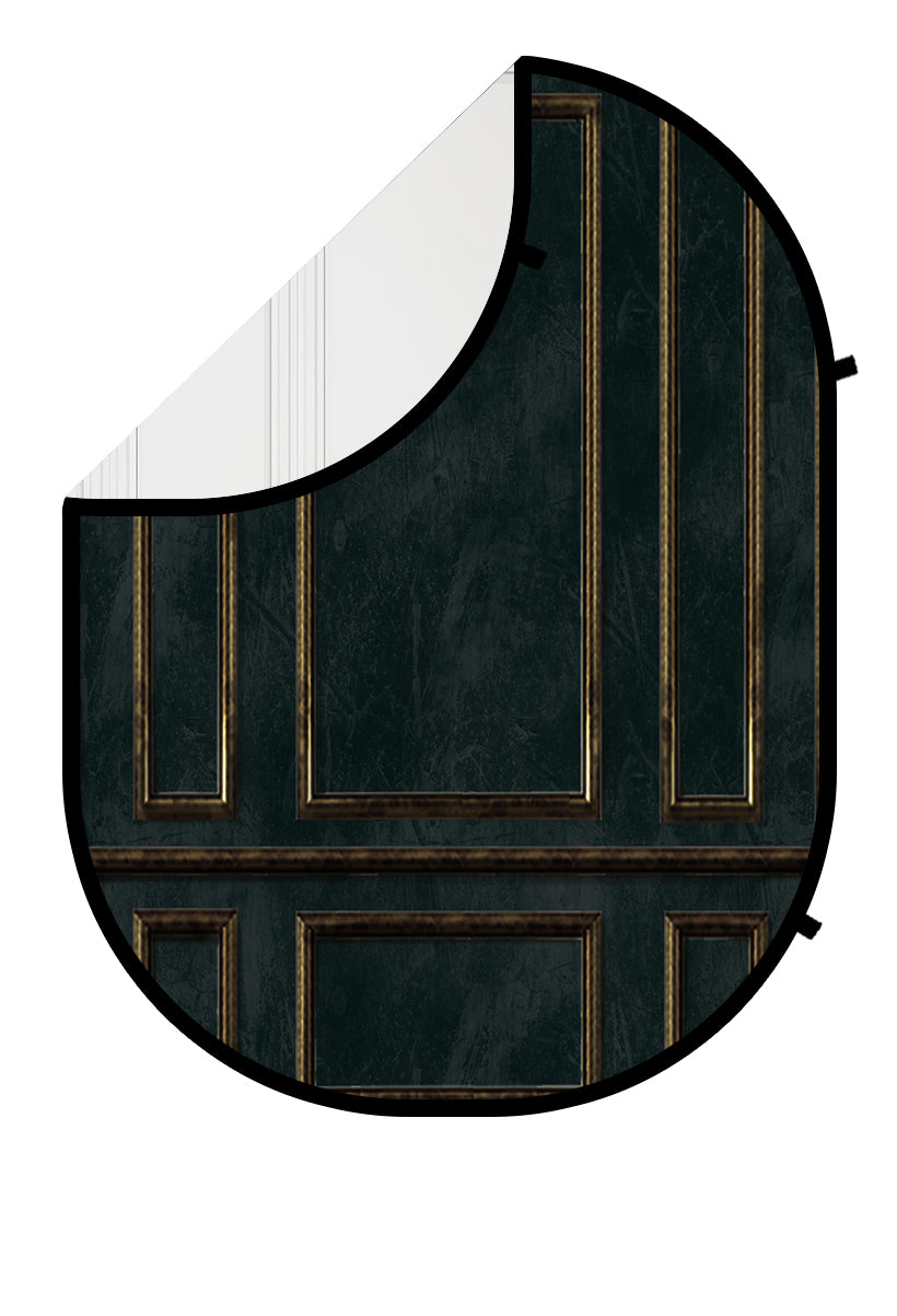 Kate Vintage Weiße Wand/Schwarze Goldene Wand Zusammenklappbarer Hintergrund Fotografie 5X6.5ft(1.5x2m) - Kate Backdrop.de