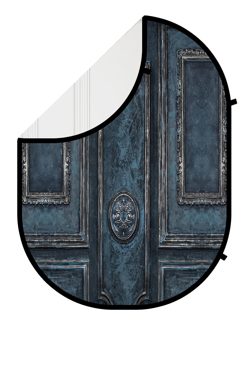 Kate Vintage Weiße Wand/Blaue Wand Zusammenklappbare Hintergrund Kulisse Fotografie 5X6.5ft(1.5x2m) - Kate Backdrop.de