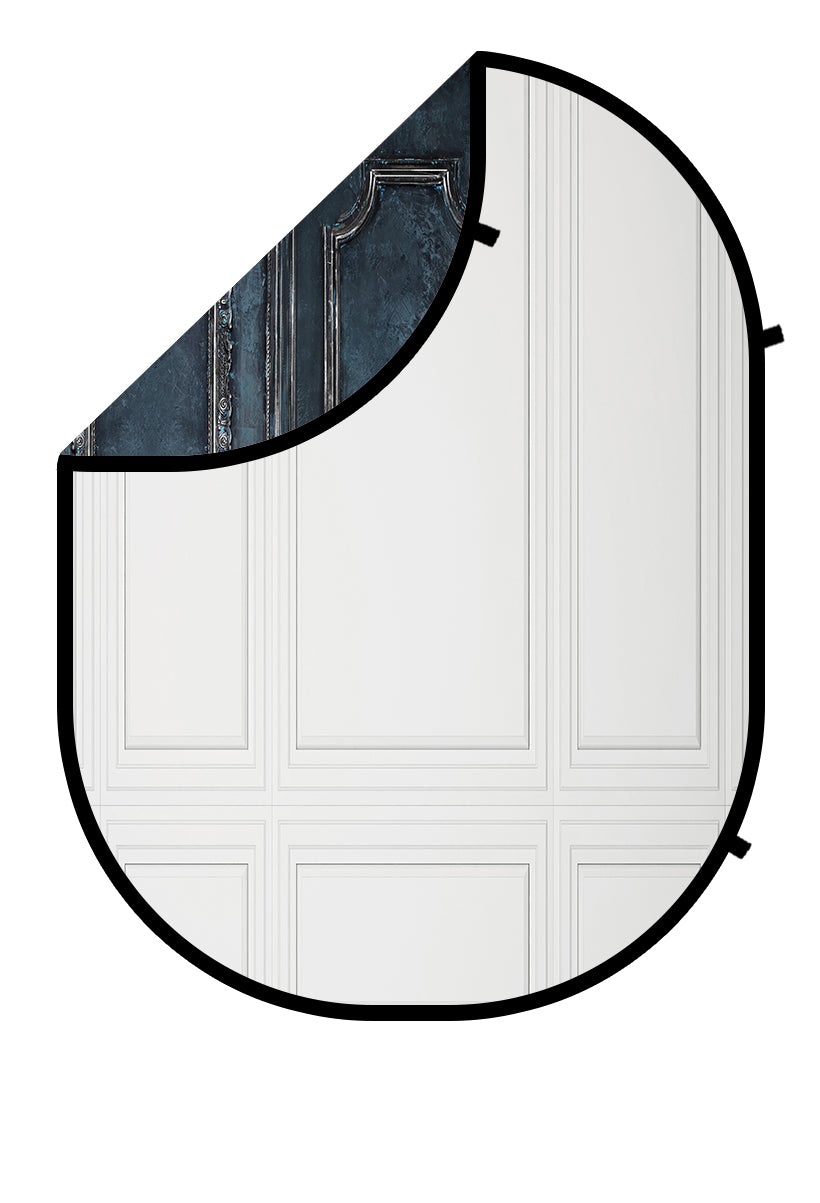 Kate Vintage Weiße Wand/Blaue Wand Zusammenklappbare Hintergrund Kulisse Fotografie 5X6.5ft(1.5x2m) - Kate Backdrop.de