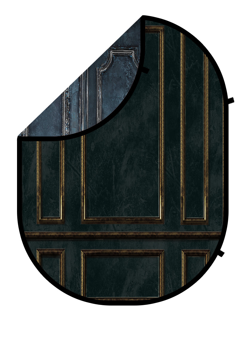 Kate Retro Schwarze Wand/Blaue Wand Zusammenklappbare Hintergrundkulisse Fotografie 5X6.5ft(1.5x2m) - Kate Backdrop.de