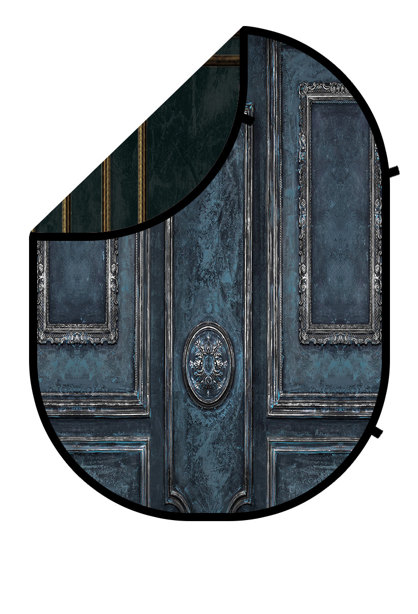 Kate Retro Schwarze Wand/Blaue Wand Zusammenklappbare Hintergrundkulisse Fotografie 5X6.5ft(1.5x2m) - Kate Backdrop.de