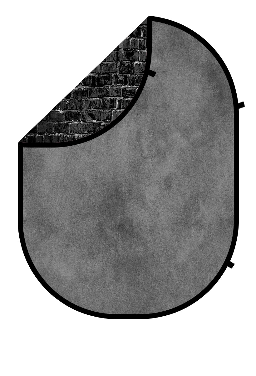 Kate Schwarze Backsteinmauer/Cool Gray Zusammenklappbarer Hintergrund Fotografie 5X6.5ft(1.5x2m) - Kate Backdrop.de
