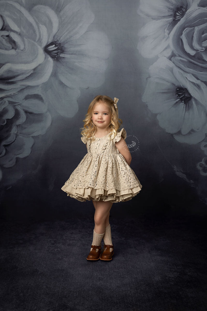 Kate fine art Blumen Blauer Hintergrund Porträtfotografie - Kate Backdrop.de