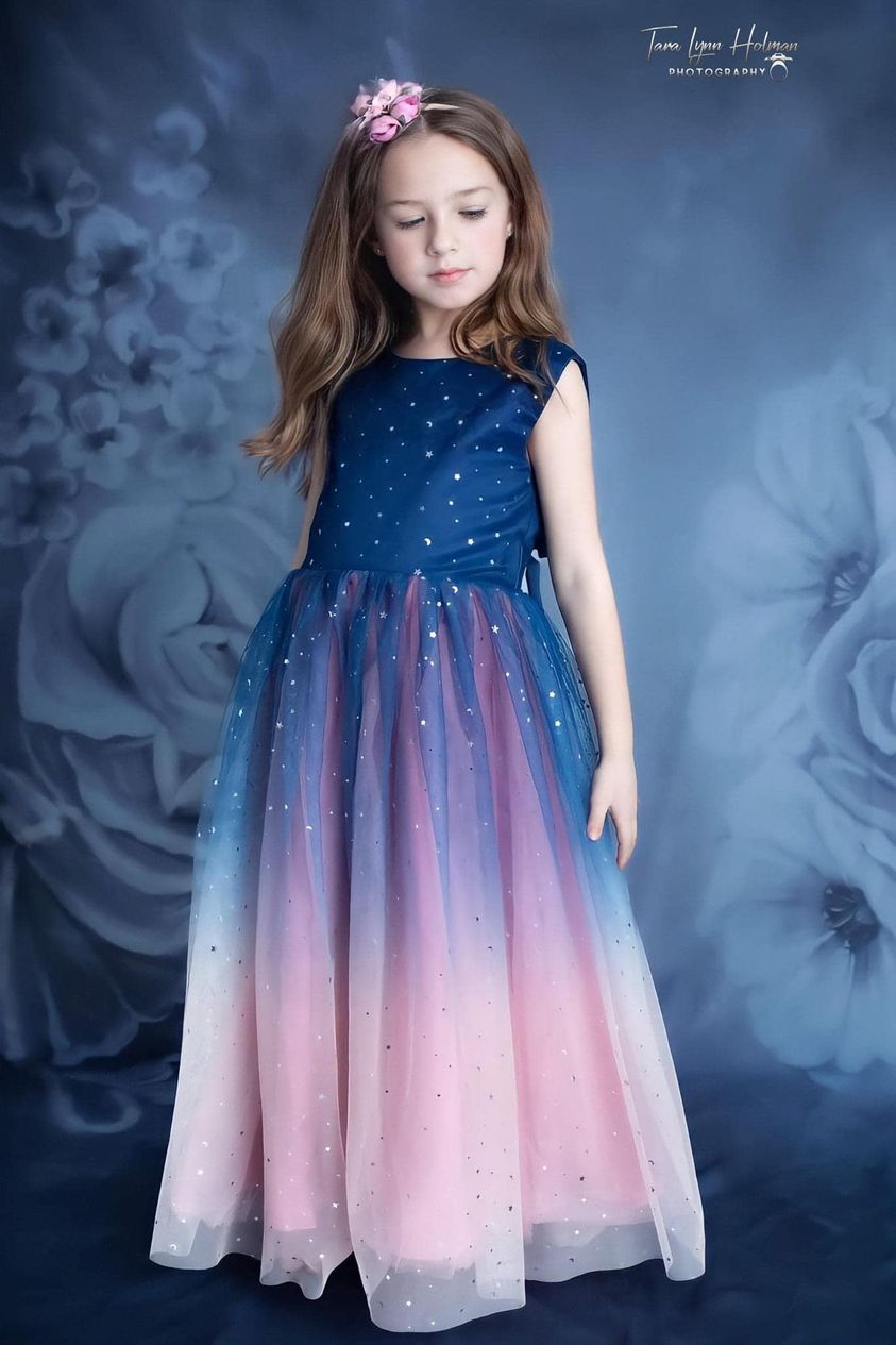 Kate fine art Blumen Blauer Hintergrund Porträtfotografie - Kate Backdrop.de