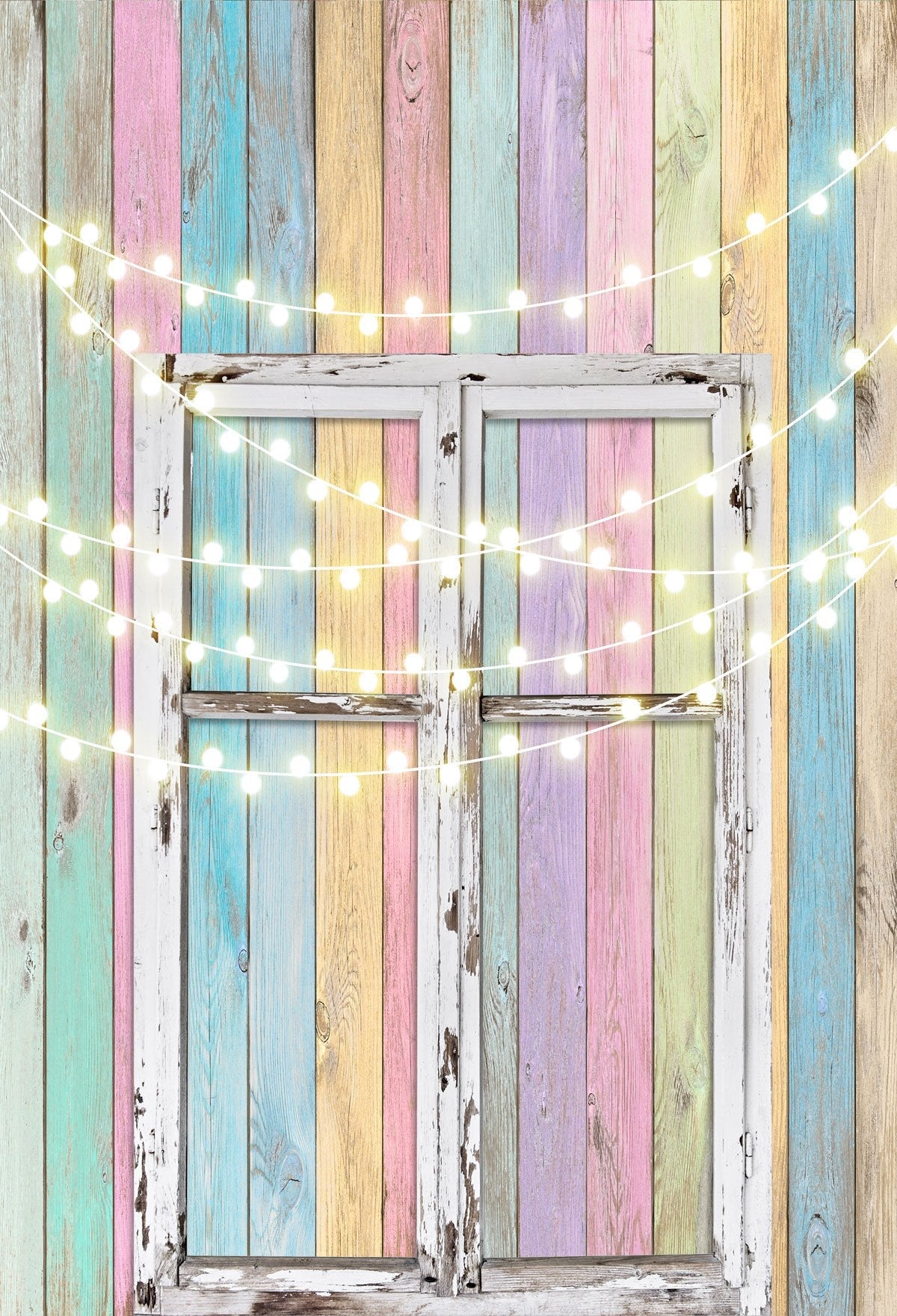 Kate Geburtstag Baby bunte Holzwand mit Fenster Ostern Hintergrund für Kinder von JFCC gestaltet - Kate Backdrop.de