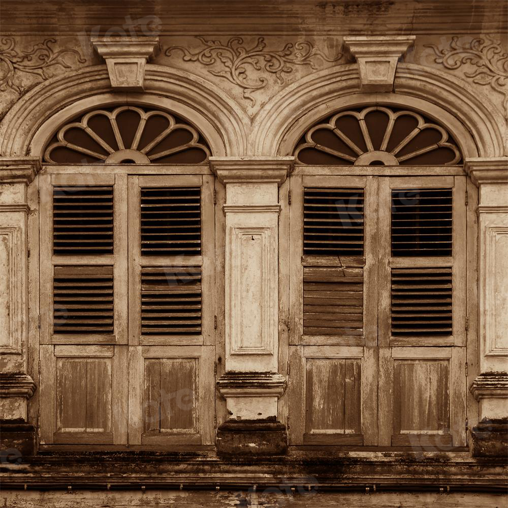 Kate Retro Architektur Tür Hintergrund für die Fotografie - Kate Backdrop.de