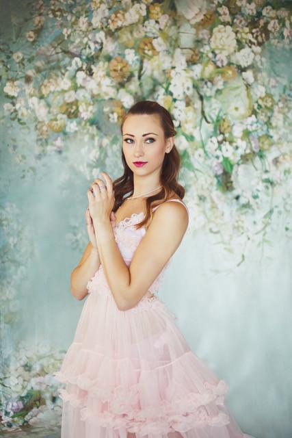 Katebackdrop:Kate Painting Like Green Spring Flowers backdrop printed Background