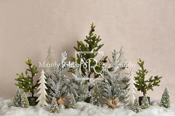 Kate Weihnachtsbäume Weihnachten im Schnee Fotohintergrund - Kate Backdrop.de