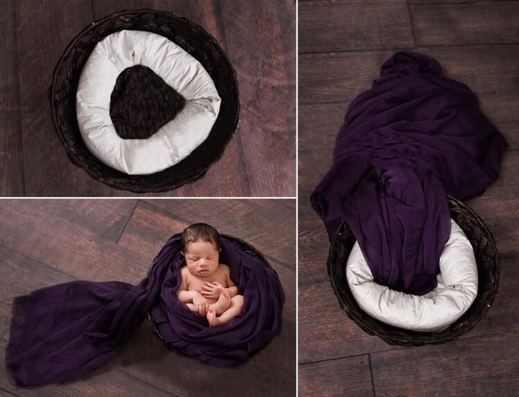 Katebackdrop：Baby photo neonatal Newborn photography white 1 assistant circle+3 pillows