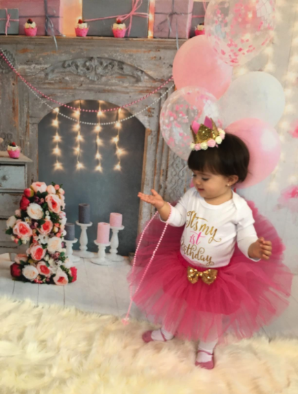 Katebackdrop:Kate Cake Smash For Party Photography Pink 1st birthday Backdrop Balloons